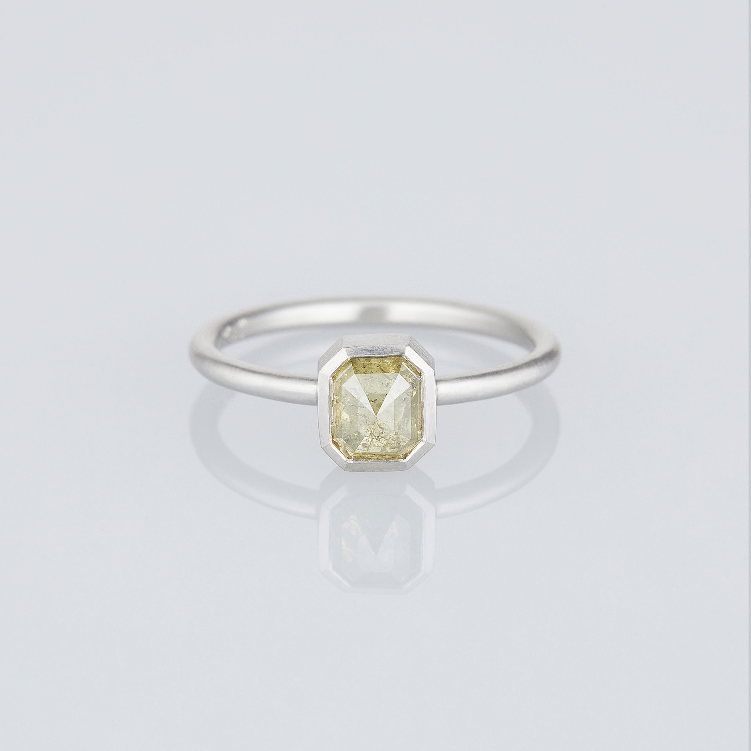 1.19 Carat One-of-a-Kind Rose Cut Canary Yellow Diamond Ring