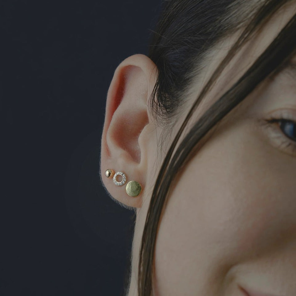 Open Circle Diamond Studs | E0716W