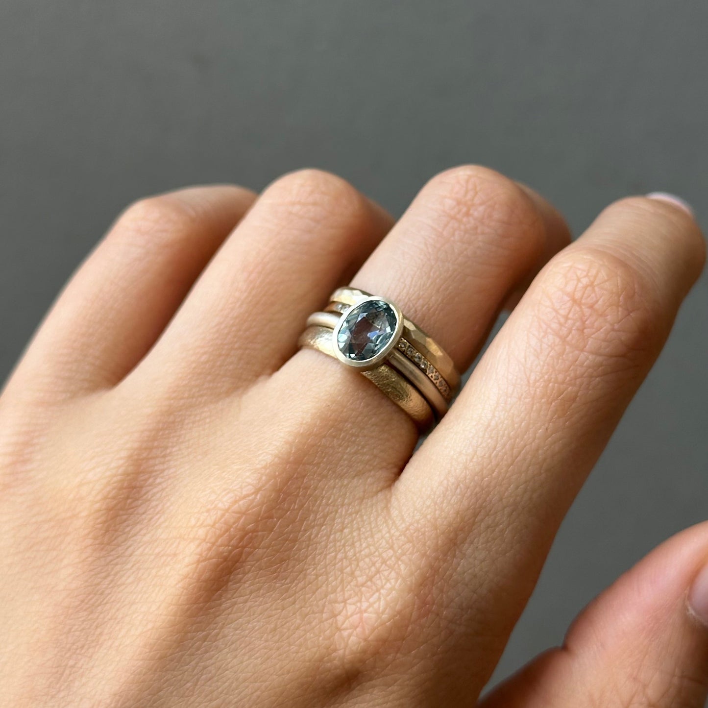 1.35 Carat One-of-a-Kind Oval Cut Pale Blue Sapphire Ring | SR73-OOAK