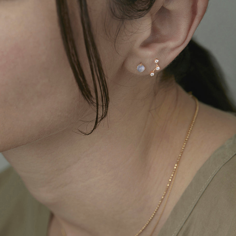 White Diamond Triple Stone Studs | E6301W