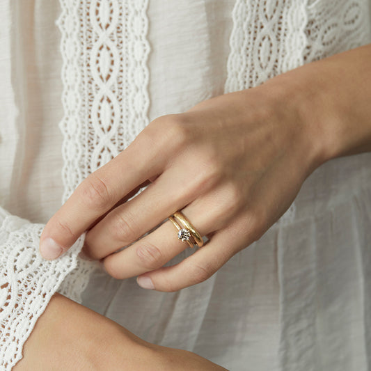 5.6mm Brown Diamond Blooming Ring | R19007BR