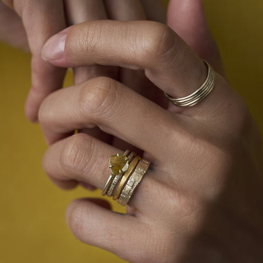 0.61 Carat One-of-a-Kind Sliced Yellow Ochre Diamond Ring | DR287-OOAK