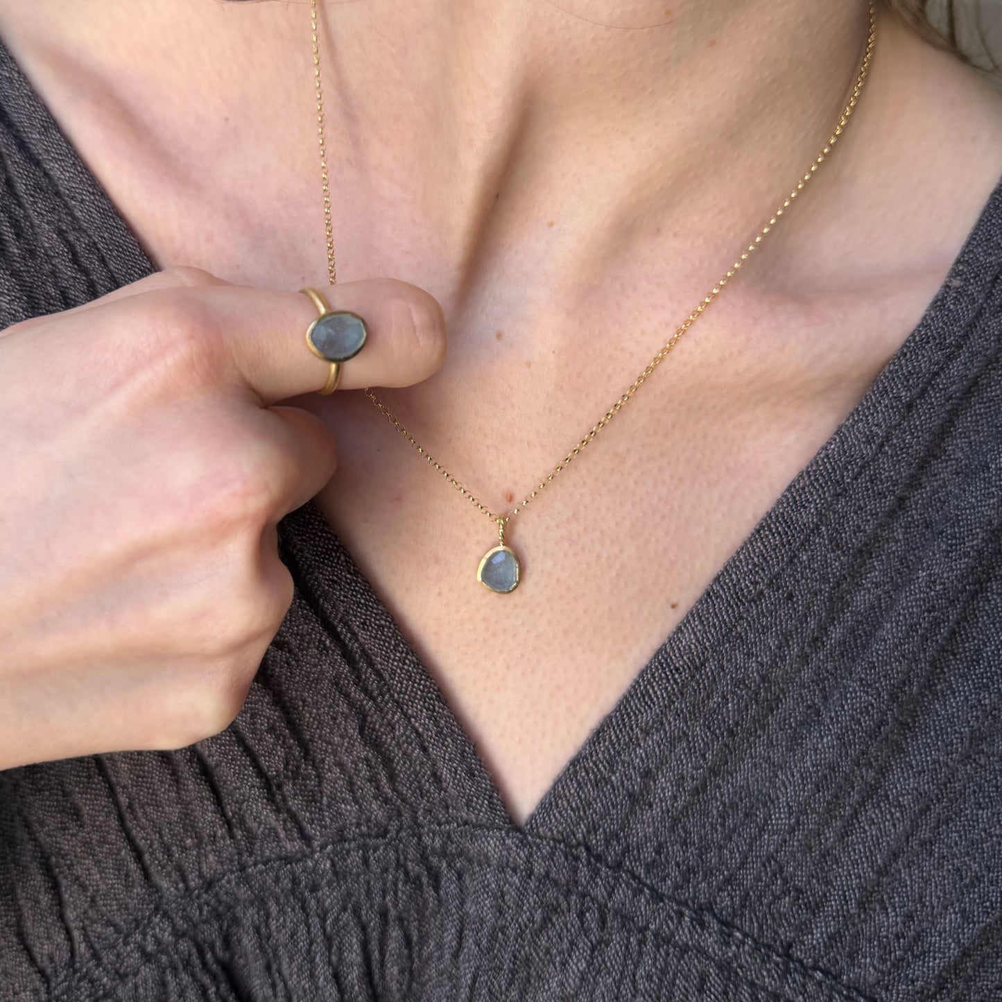 1.68 Carat One-of-a-Kind Rose Cut Aquamarine Ring | AQR1-OOAK