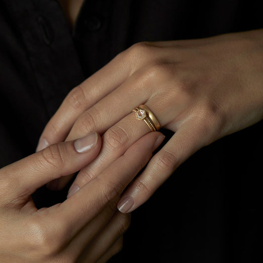 5mm White Diamond Rose Cut Hexagon Solitaire Ring | R3701W