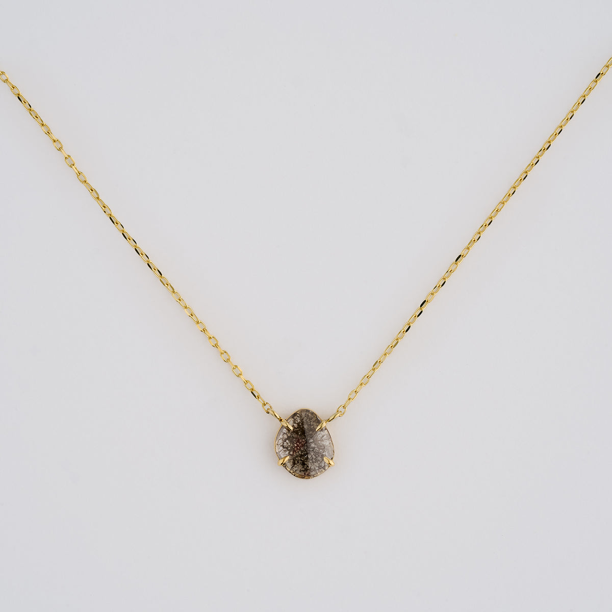 0.51 Carat One-of-a-Kind Sliced Salt and Pepper Diamond Necklace | DN33-OOAK