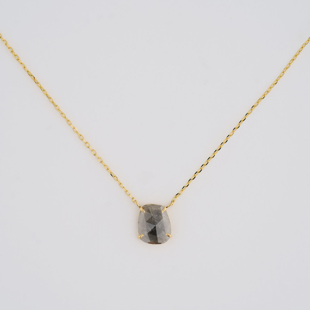 1.22 Carat One-of-a-Kind Sliced Feather Grey Diamond Necklace | DN35-OOAK