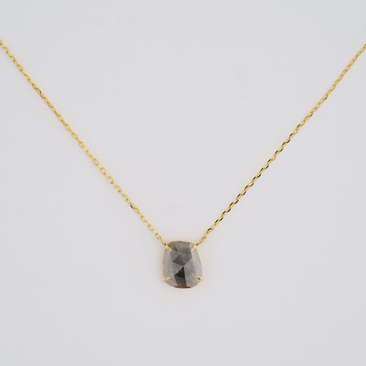 1.22 Carat One-of-a-Kind Sliced Feather Grey Diamond Necklace | DN35-OOAK