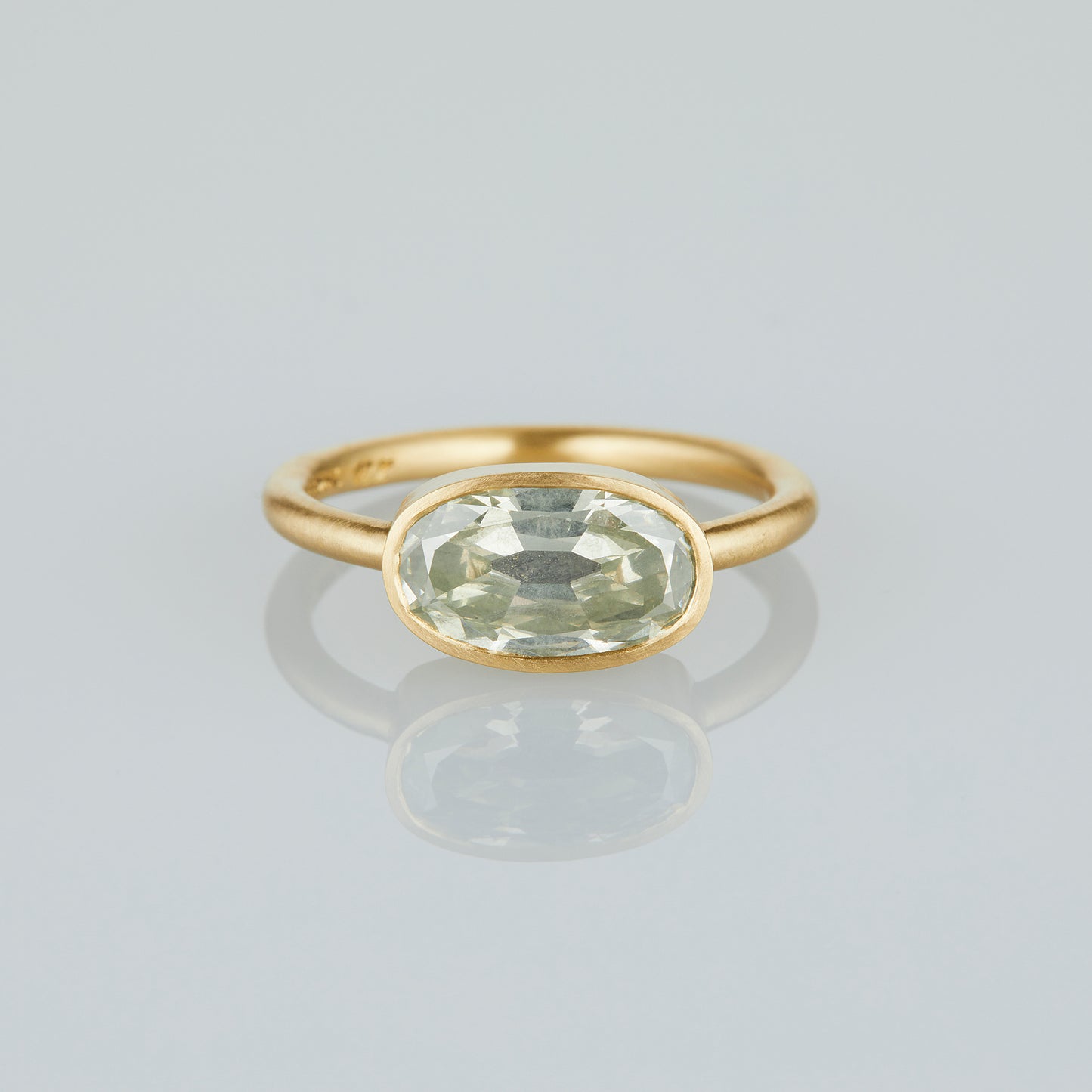 1.94 Carat One-of-a-Kind Antique Oval Cut Misty Light Blue-Grey Diamond Ring | DR184-OOAK
