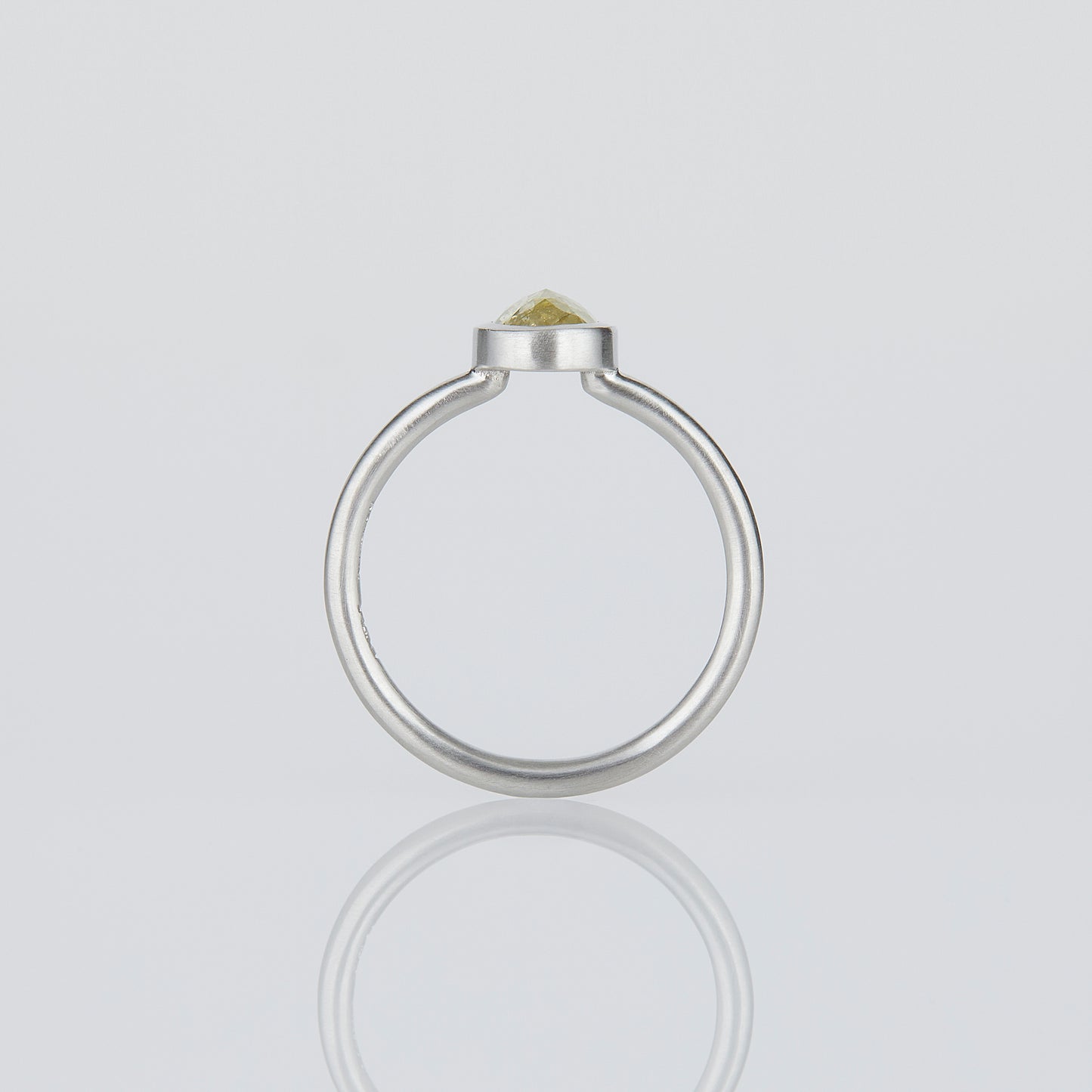 0.95 Carat One-of-a-Kind Rose Cut Light Yellow Diamond Ring | DR190-OOAK