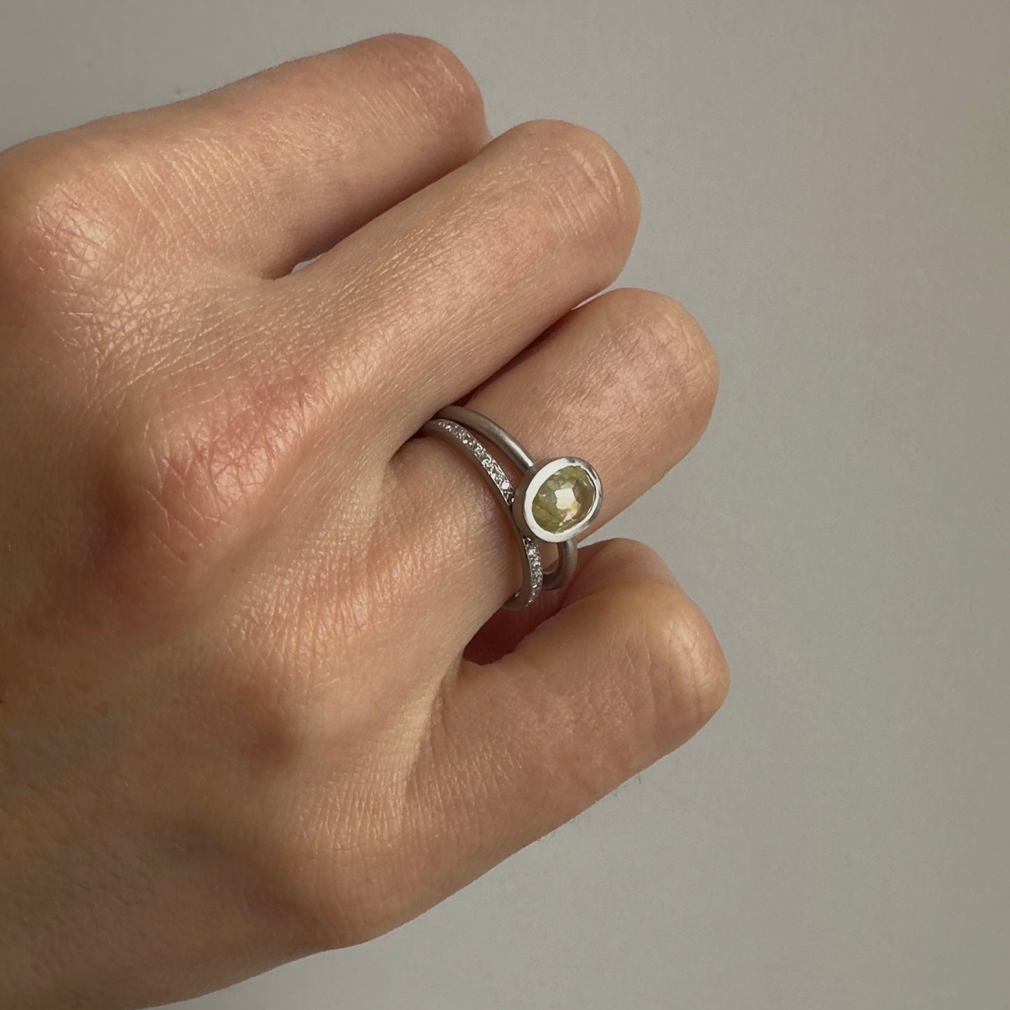 0.95 Carat One-of-a-Kind Rose Cut Light Yellow Diamond Ring | DR190-OOAK