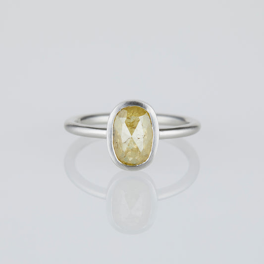 1.48 Carat One-of-a-Kind Rose Cut Light Yellow Diamond Ring | DR191-OOAK