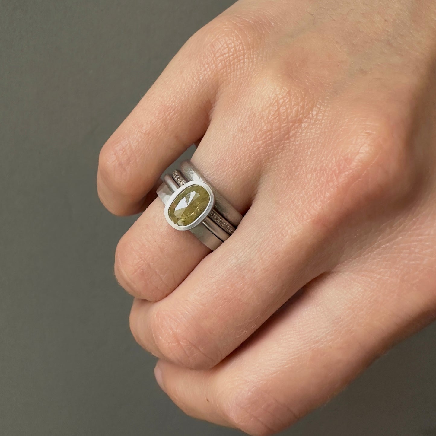 1.48 Carat One-of-a-Kind Rose Cut Light Yellow Diamond Ring | DR191-OOAK