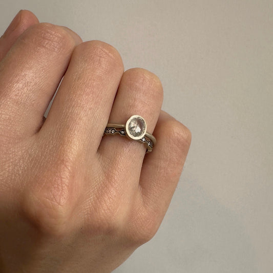 1.18 Carat One-of-a-Kind Rose Cut Grey Diamond Ring | DR195-OOAK