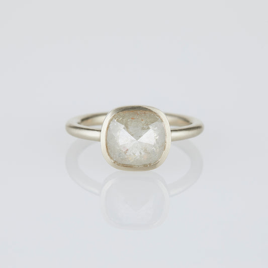 2.75 Carat One-of-a-Kind Rose Cut Icy Grey Diamond Ring | DR197-OOAK