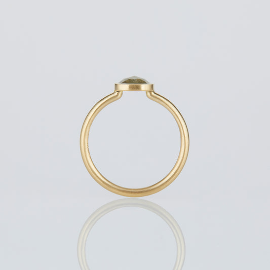 0.64 Carat One-of-a-Kind Rose Cut Greenish Grey Diamond Ring | DR198-OOAK