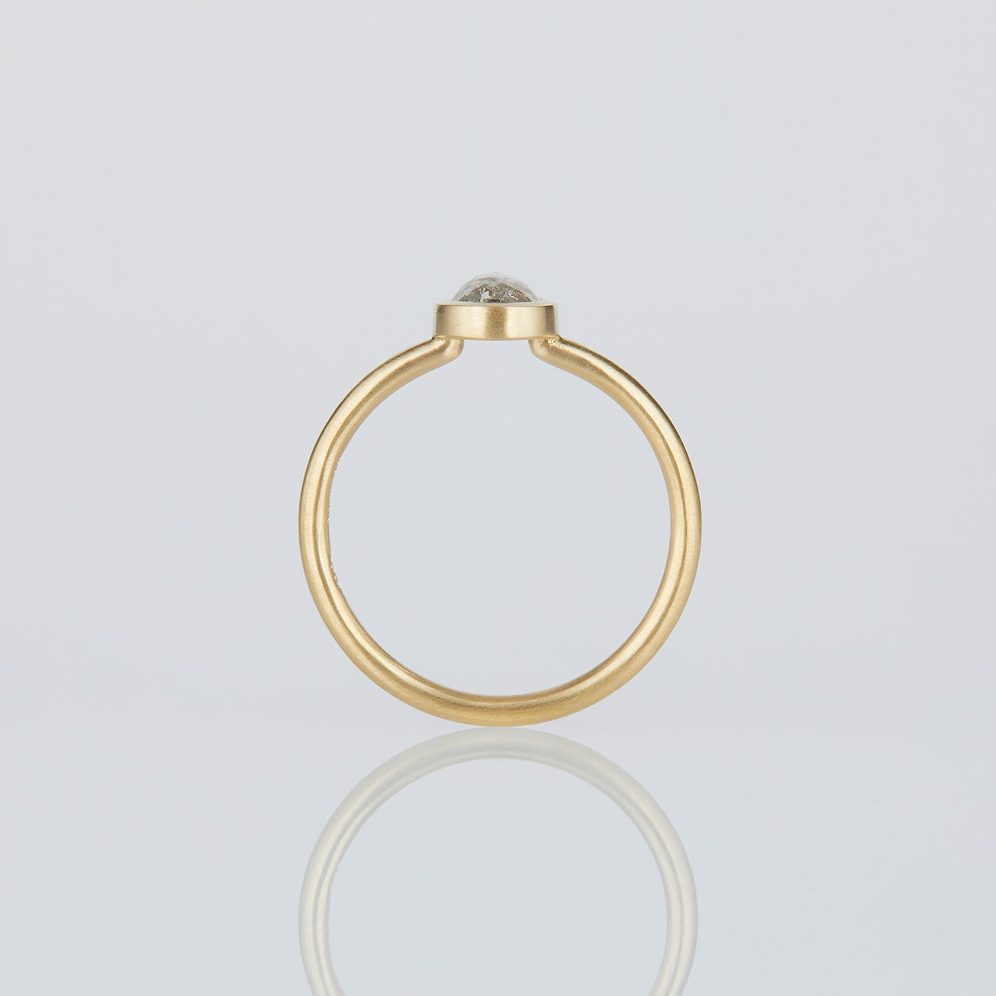 0.85 Carat One-of-a-Kind Rose Cut Light Grey Diamond Ring | DR202-OOAK