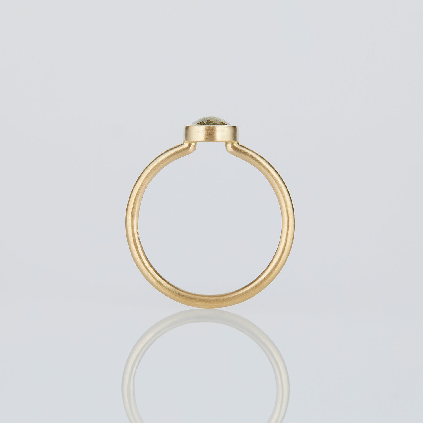 0.92 Carat One-of-a-Kind Rose Cut Yellowish Grey Diamond Ring | DR203-OOAK