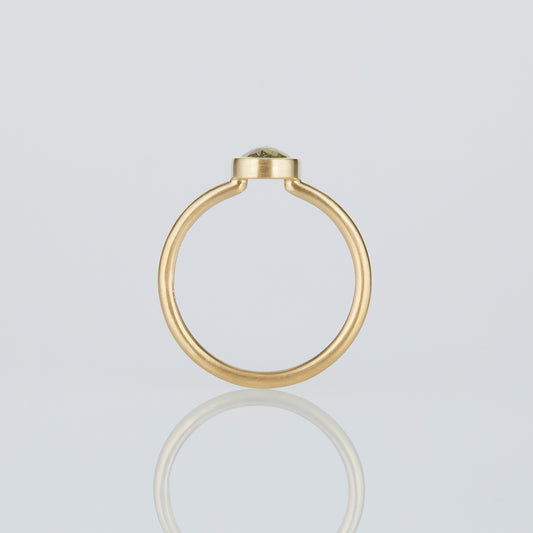 0.92 Carat One-of-a-Kind Rose Cut Yellowish Grey Diamond Ring | DR203-OOAK