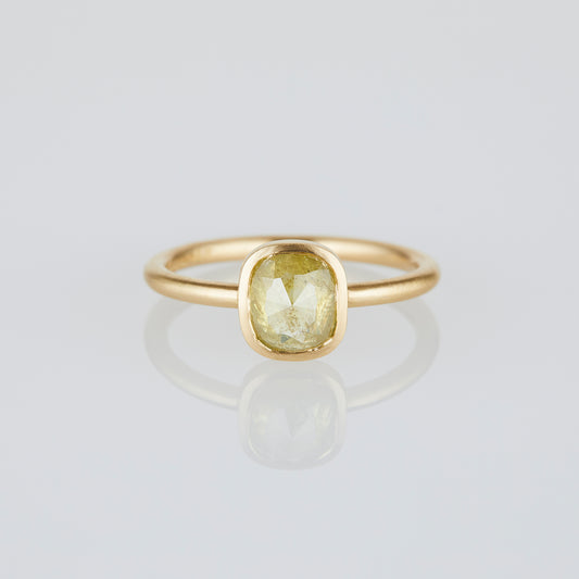 1.26 Carat One-of-a-Kind Rose Cut Light Yellow Diamond Ring | DR206-OOAK