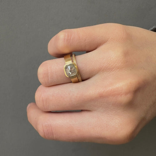 1.32 Carat One-of-a-Kind Rose Cut Grey Diamond Ring | DR209-OOAK