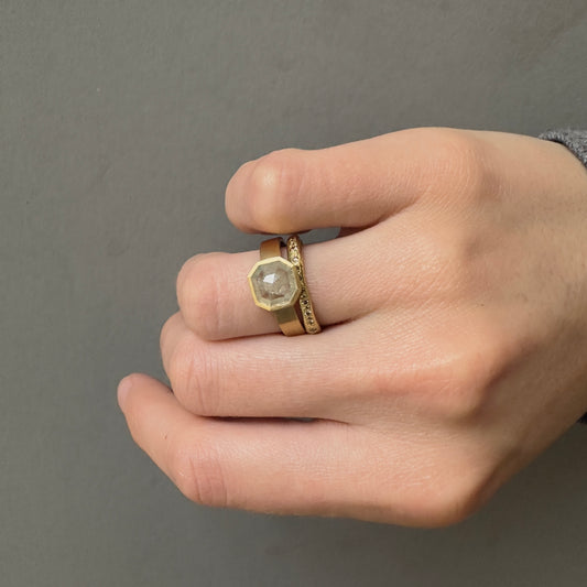 1.77 Carat One-of-a-Kind Rose Cut Milky Diamond Ring | DR213-OOAK