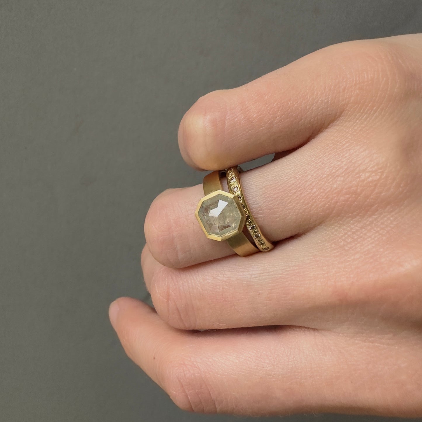 1.77 Carat One-of-a-Kind Rose Cut Milky Diamond Ring | DR213-OOAK