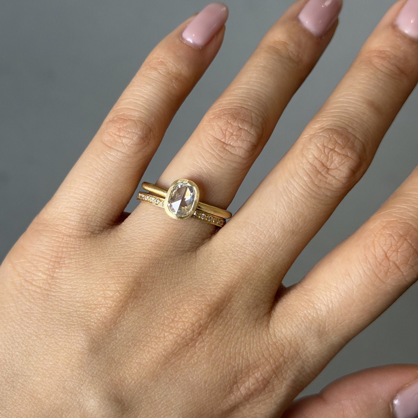 0.91 Carat One-of-a-Kind Rose Cut White Diamond Ring | DR231-OOAK