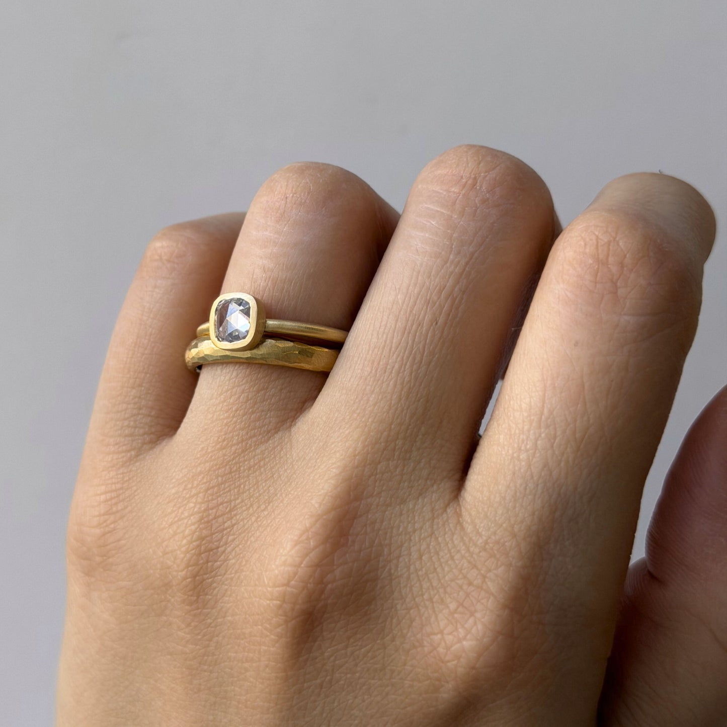 0.63 Carat One-of-a-Kind Rose Cut White Diamond Ring | DR235-OOAK