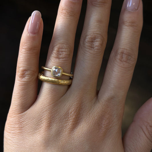 0.63 Carat One-of-a-Kind Rose Cut White Diamond Ring | DR235-OOAK