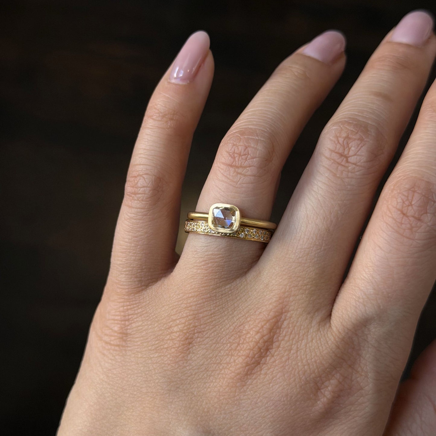 0.55 Carat One-of-a-Kind Rose Cut White Diamond Ring | DR236-OOAK