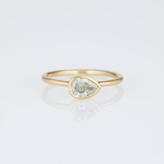 0.66 Carat One-of-a-Kind Rose Cut Misty Light Grey Diamond Ring | DR238-OOAK
