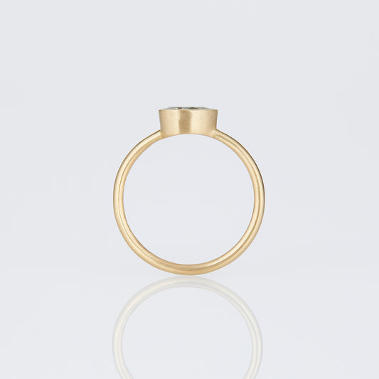 0.66 Carat One-of-a-Kind Rose Cut Misty Light Grey Diamond Ring | DR238-OOAK