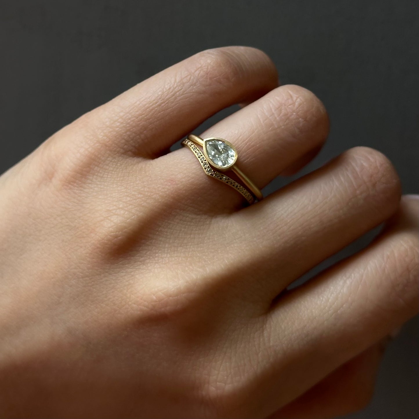 0.66 Carat One-of-a-Kind Rose Cut Misty Light Grey Diamond Ring | DR238-OOAK