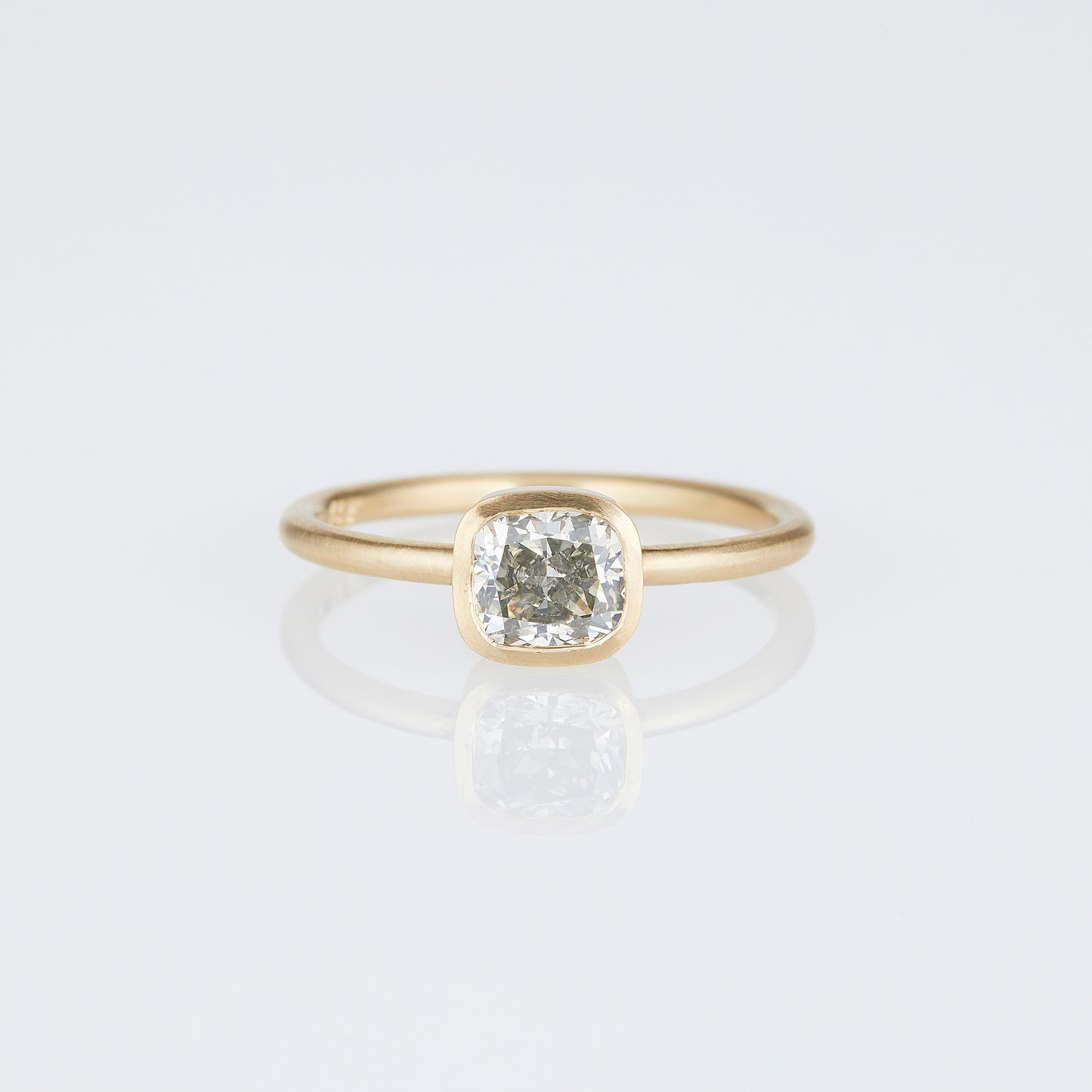 0.77 Carat One-of-a-Kind Cushion Modified Brilliant Cut Fancy Grey Diamond Ring | DR240-OOAK