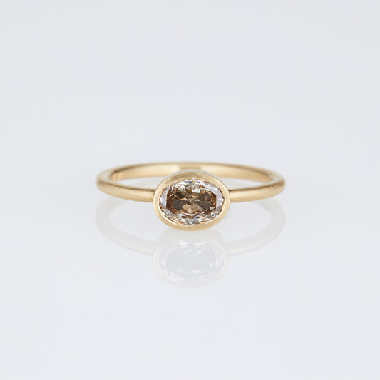 0.78 Carat One-of-a-Kind Rose Cut Light Brown Diamond Ring | DR241-OOAK