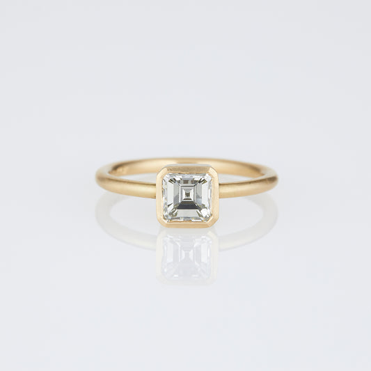 1.00 Carat One-of-a-Kind Assher Cut White Diamond Ring | DR243-OOAK