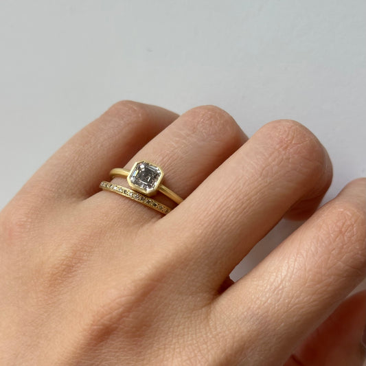 1.02 Carat One-of-a-Kind Step Cut Mauve Diamond Ring | DR245-OOAK