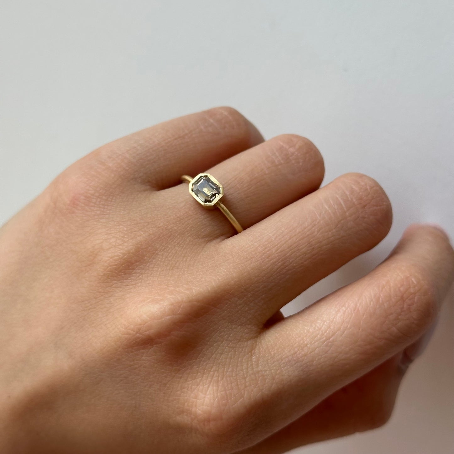 1.03 Carat One-of-a-Kind Assher Cut Amber Brown Diamond Ring | DR246-OOAK
