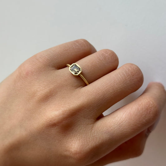 1.03 Carat One-of-a-Kind Assher Cut Amber Brown Diamond Ring | DR246-OOAK