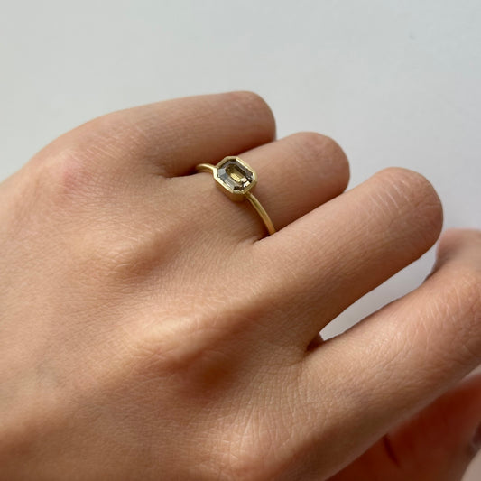 1.03 Carat One-of-a-Kind Assher Cut Amber Brown Diamond Ring | DR246-OOAK