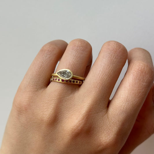 1.12 Carat One-of-a-Kind Modified Pear Step Cut Light Brown Diamond Ring | DR247-OOAK