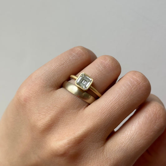 1.51 Carat One-of-a-Kind Assher Cut White Diamond Ring | DR249-OOAK