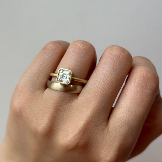 1.51 Carat One-of-a-Kind Assher Cut White Diamond Ring | DR249-OOAK