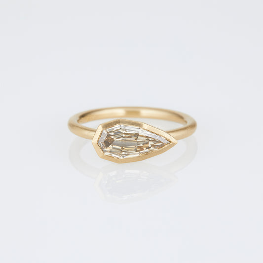 1.52 Carat One-of-a-Kind Modified Pear Step Cut Fancy Brown-Yellow Diamond Ring | DR250-OOAK