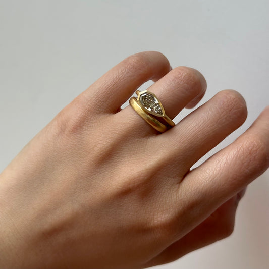 1.52 Carat One-of-a-Kind Modified Pear Step Cut Fancy Brown-Yellow Diamond Ring | DR250-OOAK