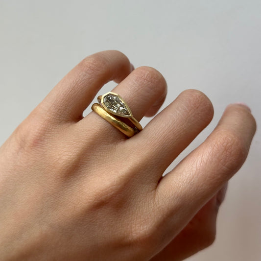 1.52 Carat One-of-a-Kind Modified Pear Step Cut Fancy Brown-Yellow Diamond Ring | DR250-OOAK