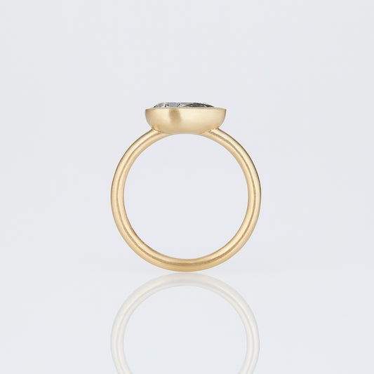 1.59 Carat One-of-a-Kind Pear Brilliant Cut Salt & Pepper Diamond Ring | DR251-OOAK