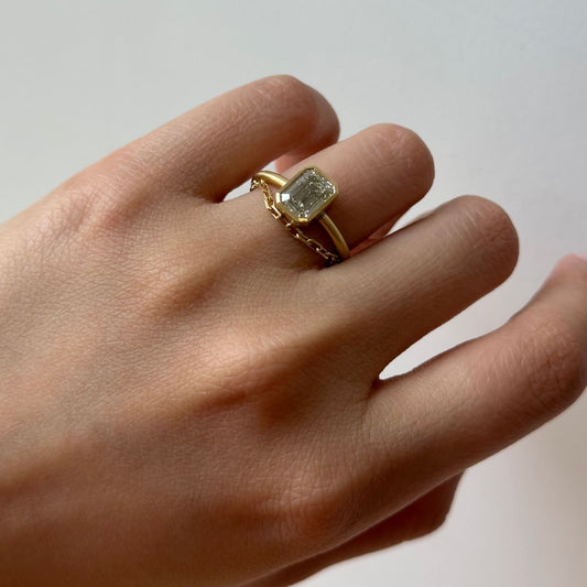 1.61 Carat One-of-a-Kind Emerald Cut White Diamond Ring | DR252-OOAK