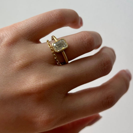 1.61 Carat One-of-a-Kind Emerald Cut White Diamond Ring | DR252-OOAK