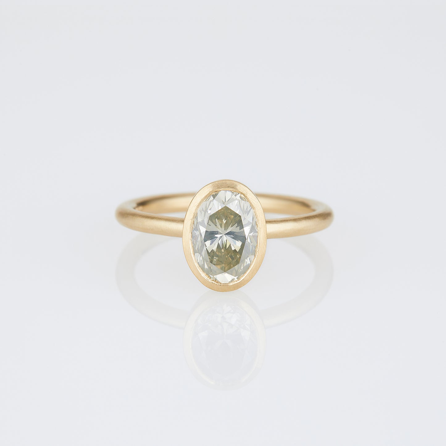 2.24 Carat One-of-a-Kind Oval Cut Misty Light Grey Diamond Ring | DR256-OOAK